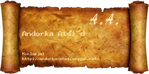 Andorka Atád névjegykártya